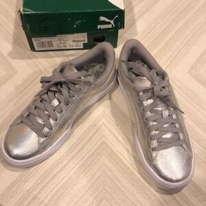 Puma Basket Classic Holographic Silver Sneakers – Size 4.5, New in Box